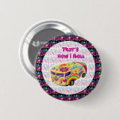 hippie van hoe ik rol ronde button 5,7 cm (Voorkant /achterkant)