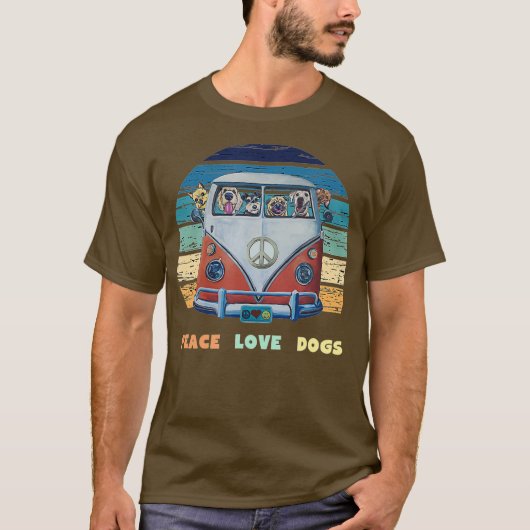 Hippie Van Peace Love Dogs Hippie Van T-shirt (Voorkant)
