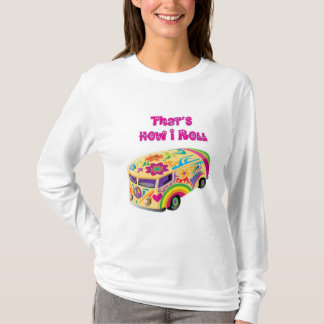hippie van retro hoe ik rol t-shirt