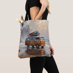 Hippie Van Seascape Traveler Mood Art Draagtas