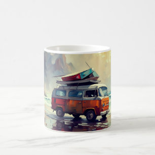 Hippie Van Seascape Traveler Mood Art Koffiemok