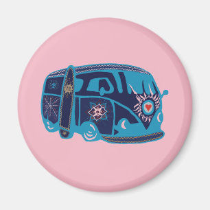 Hippie Van Standard, Aimant Rond De 5,7 Cm