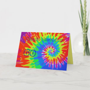 Hippie Verjaardag 60e Groovy Stropdas-Dye Kaart