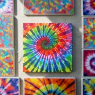 Hippie Vrede Retro 60s Tie Dye Tegeltje