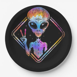 Hippie Vredesbord Buitenruimte Gift Alien Papieren Bordje