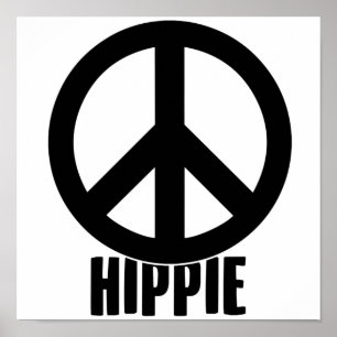 Hippie   Vredesgebaren hippies Costume Gift Idee Poster