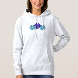 Hippie Vredesteken Bloemkracht Paarse Aqua Hoodie