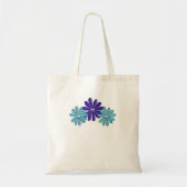 Hippie Vredesteken Bloemkracht Paarse Aqua Tote Bag (Voorkant)