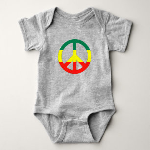 hippie-vredesteken met reggae-vlag romper
