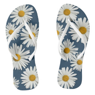 Hippie White Daisy Flower Blossom - Trendy Mode Teenslippers