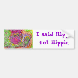 Hippiepotamos Hippie Hippo Bumpersticker
