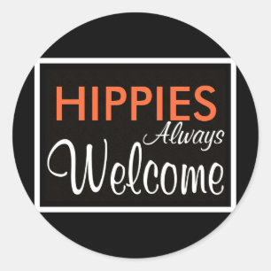 HIPPIES Altijd welkom Ronde Sticker