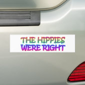 hippies bumpersticker (Op auto)