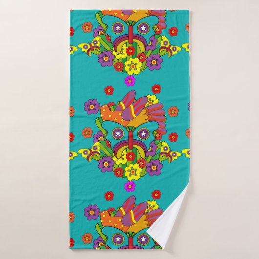 Hippies - Hippy Flower Power - Hippies mignons - 1 (Serviette de bain)