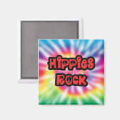  Hippies Rock Tie Dye Magnet Magneet (Voorkant / Achterkant)