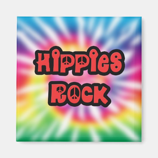  Hippies Rock Tie Dye Magnet Magneet (Voorkant)