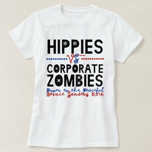 Hippies vs. Corporate Zombies Bernie T-shirt (Design voorkant)