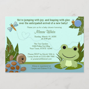Hippity Frog Baby shower Invitation schildpad Kaart