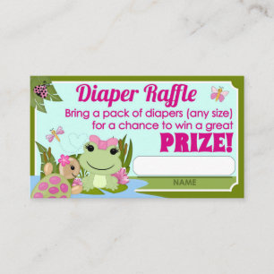 Hippity Frog GIRL Luier Raffle Tickets Informatiekaartje