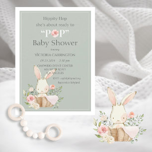 Hippity Hop Bunny Rabbit Modern Baby Kaart