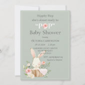 Hippity Hop Bunny Rabbit Modern Baby Kaart (Voorkant)