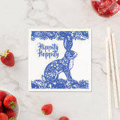 Hippity Hoppity Bunny Rabbit Blue Willow Easter Servet (Insitu)