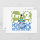 Hippo 2e verjaardag Tshirts en geschenken Briefkaart (Voorkant / Achterkant)