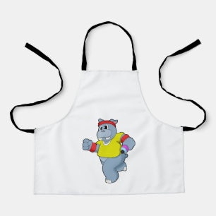 Hippo aan het lopen schort
