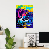 Hippo Abstracte kunst Poster (Thuiskantoor)