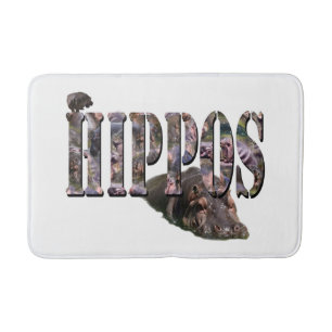 Hippo Afbeelding Logo met Hippos, Badmat