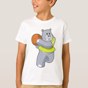 Hippo als Basketballspeler met Basketball.PNG T-shirt
