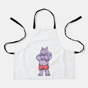 Hippo als Bodybuilder extreem Schort