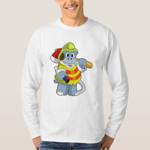 Hippo als brandweerman met Ax T-shirt