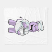Hippo als Chef met Bowl Fleece Deken (Voorkant (Horizontaal))