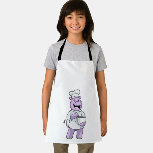 Hippo als Chef met Bowl Schort (Insitu)