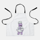 Hippo als Chef met Bowl Schort (Voorkant)