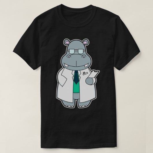 Hippo als Doctor met Smock T-shirt (Design voorkant)