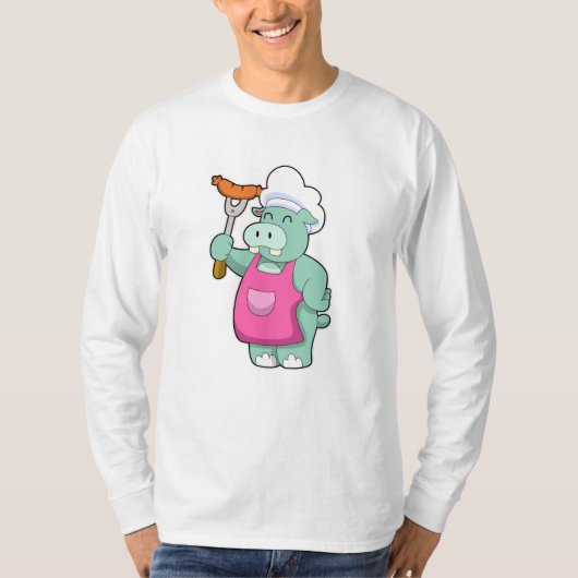 Hippo als koekje met worst t-shirt (Voorkant)