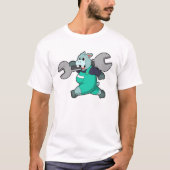 Hippo als Mechanisch met Wfrank T-shirt (Voorkant)