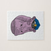 Hippo als politieagent legpuzzel (Horizontaal)