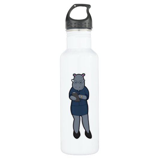 Hippo als secretaris voor notebooks en pen waterfles  (Voorkant)