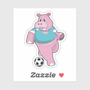 Hippo als Voetbal speler met Soccer.PNG Sticker
