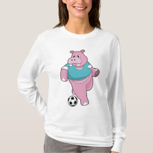 Hippo als Voetbal speler met Soccer.PNG T-shirt