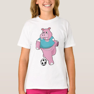 Hippo als Voetbal speler met Soccer.PNG T-shirt