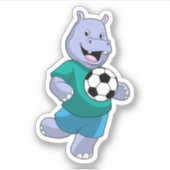 Hippo als voetzoeker met Voetbal Sticker (Voorkant)
