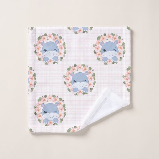 Hippo And Flower Tattoo (Gant de toilette)