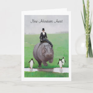 Hippo and Penguins Retication Card Kaart