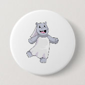 Hippo as Bride with Veil Ronde Button 7,6 Cm (Voorkant)