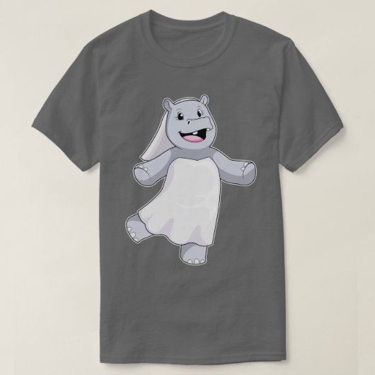 Hippo as Bride with Veil T-shirt (Design voorkant)