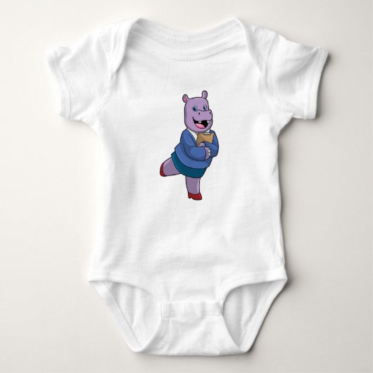 Hippo as Secretary with Notepad Romper (Voorkant)